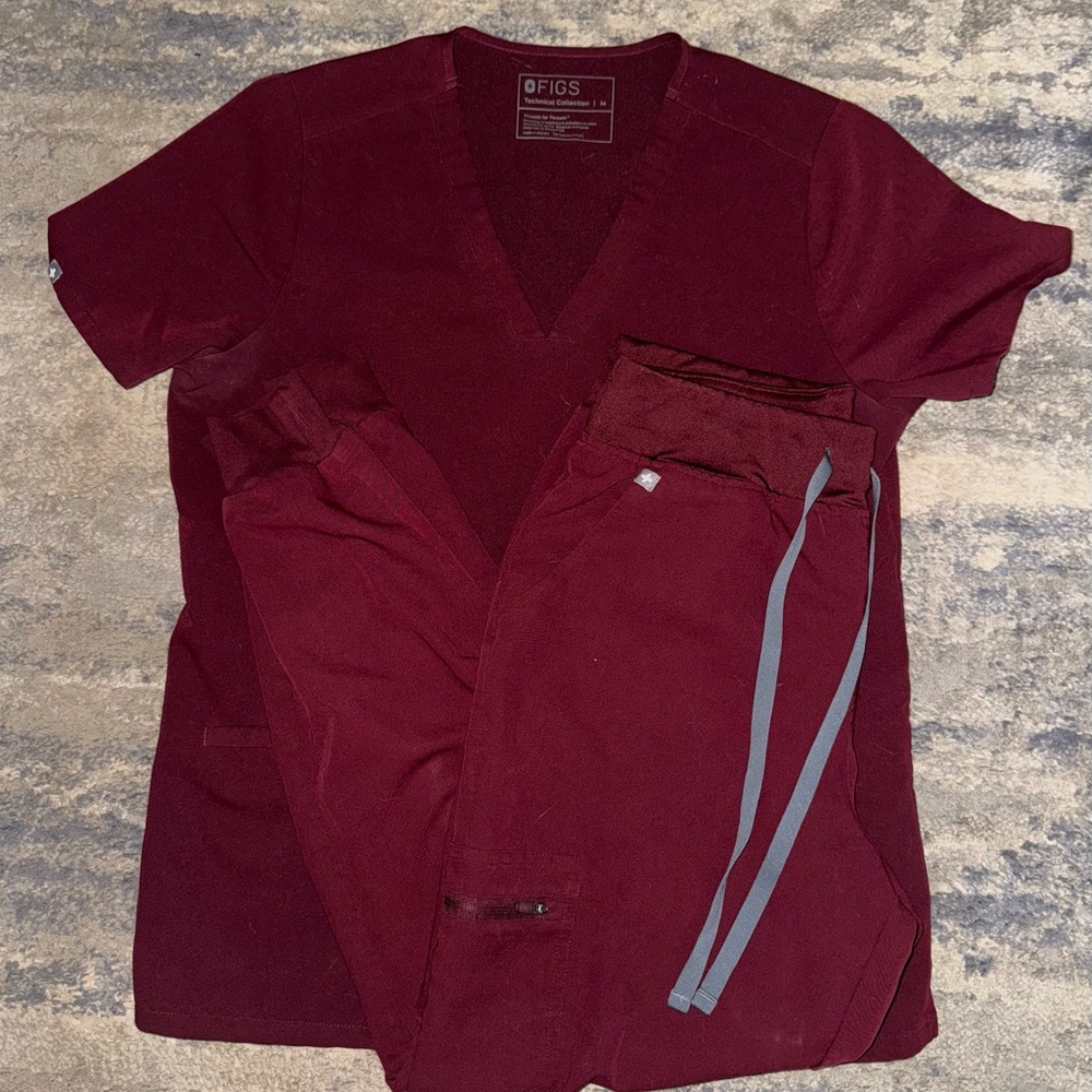 Figs Maroon Medical Scrub Set